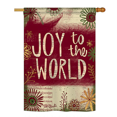 Drapeau de maison 40 po x 28 po Gerrit Joy to the World Winter