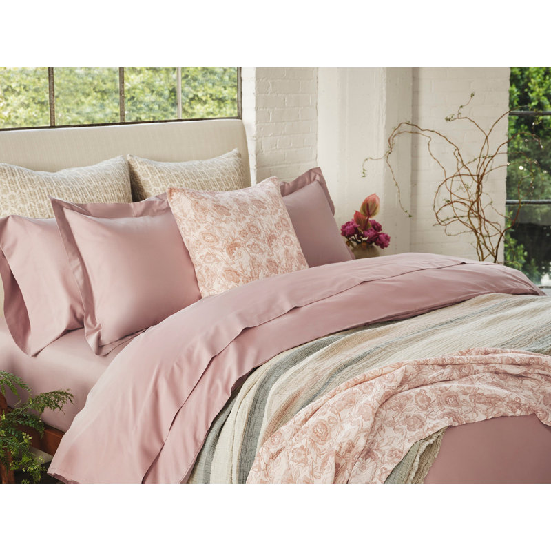 Balboa Organic Print Reversible Throw Pillow, Undyed w/Dew