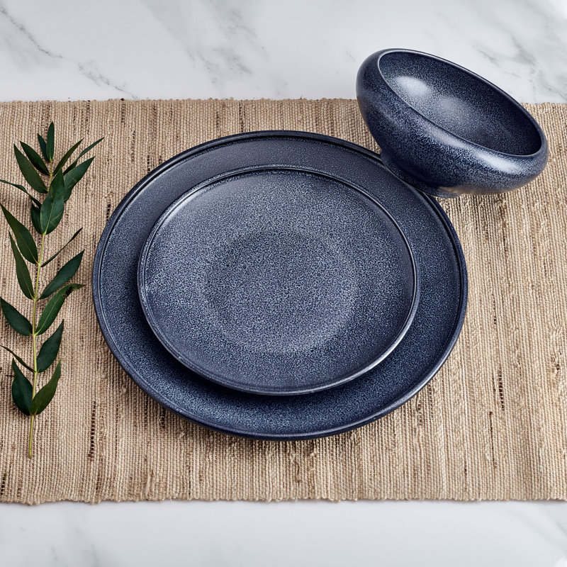 Mikasa Rylan Blue 12-Piece Stoneware Dinnerware Set