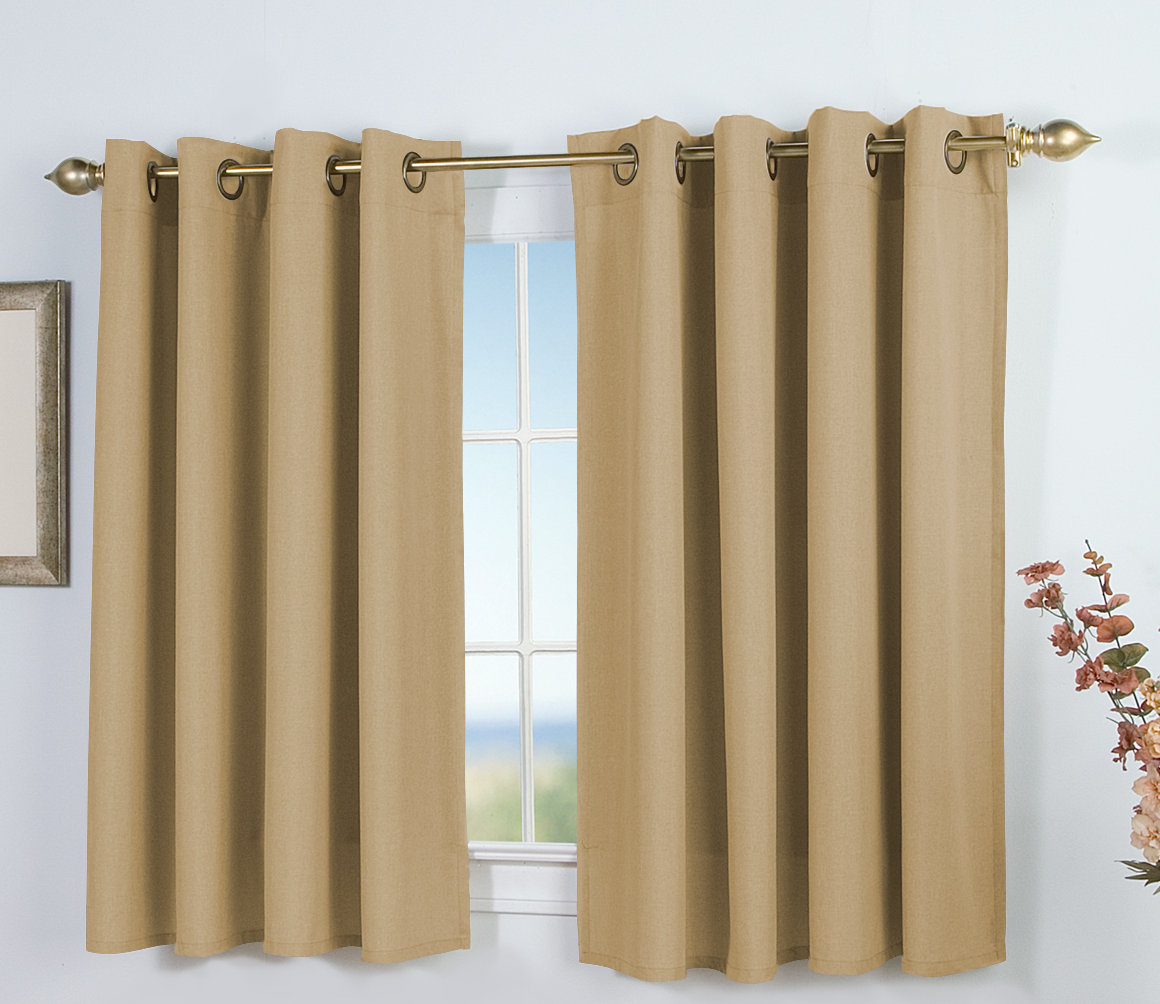 Room Darkening Synthetic Curtain, Gold Leaf, 56" W x 45" L