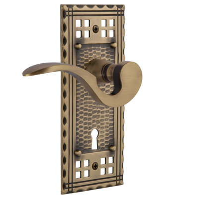 Assiette artificielle double avec trou de serrure décoratif et levier de manoir Craftsman