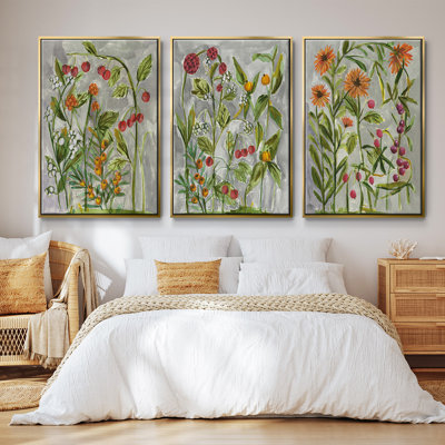 Dear Nature I - Ensemble de 3 cadres flottants sur toile