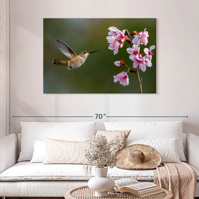 Brampt Cherry Blossom Hummingbird, 30" H x 45" W