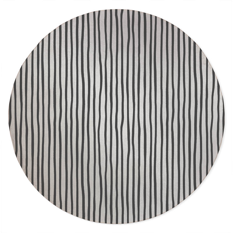 Ribbon Play Non-Slip Outdoor Rug, Round 5'