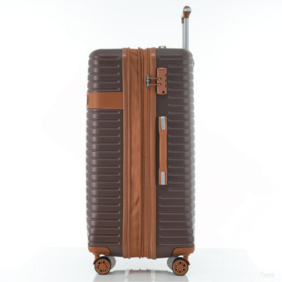 Ensemble de valises 4 pièces, valise rigide extensible en ABS avec 4 cubes de rangement, serrure TSA, roues pivotantes pour hommes femmes (16/20/24/28)