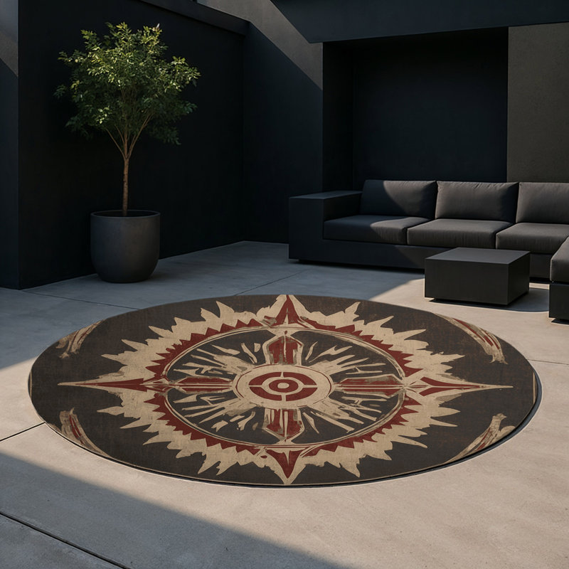 Tapis d'intérieur et d'extérieur Archi, Rond 5 pi
