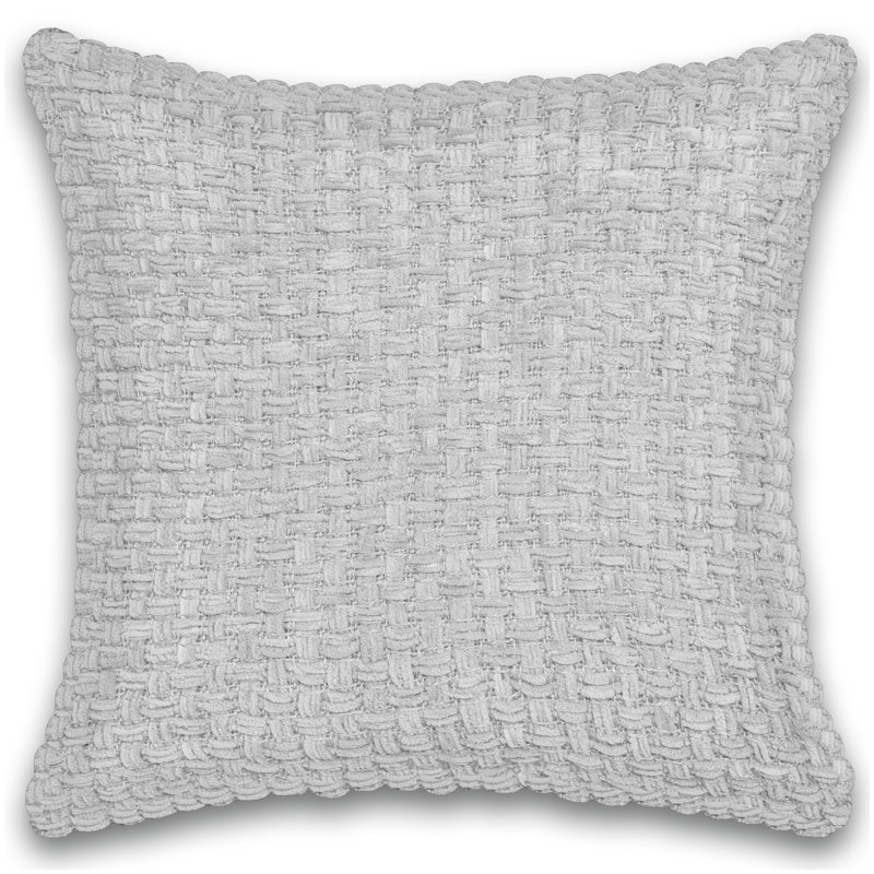 Chenille Cotton Throw Pillow, Gray