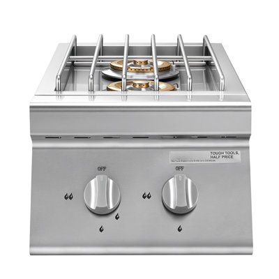 Double Grilling Side Burners for Outdoor 2x15,000BTU Propane & Natural Gas
