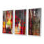 «Red Decorative Design», ensemble de 3 toiles abstraites encadrées-1777956557-1777956558
