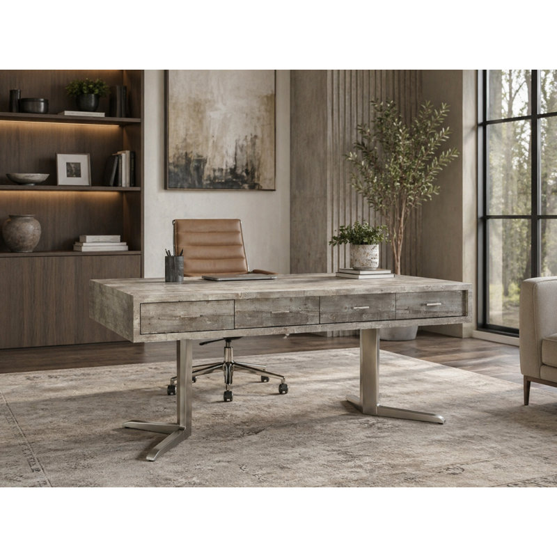 Marco 75" Washed Gray Executive Desk