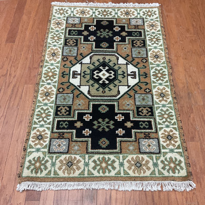 Tapis en laine fabriqué à la main Indo Kazak