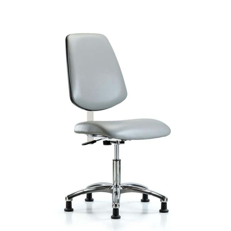 Evie Vinyl Task Chair, Dove, Glides, Not Included