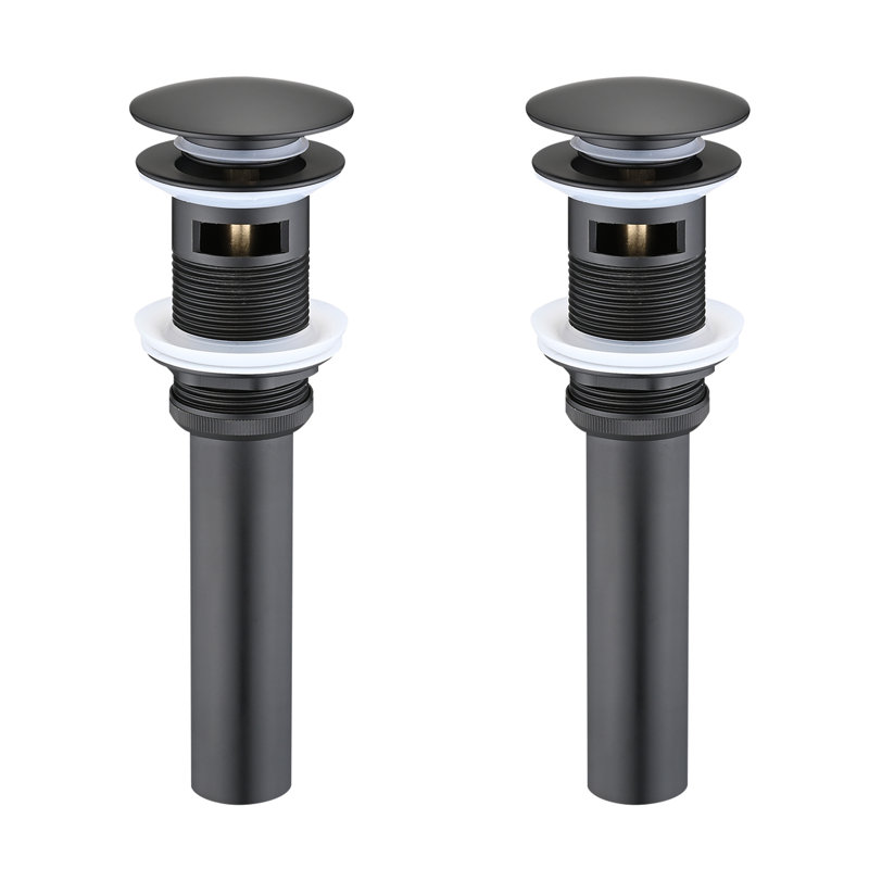 Ensemble de 2 éviers de salle de bain avec trop-plein 2,56 x 2,56 x 7,08 en acier inoxydable 304, Matte Black
