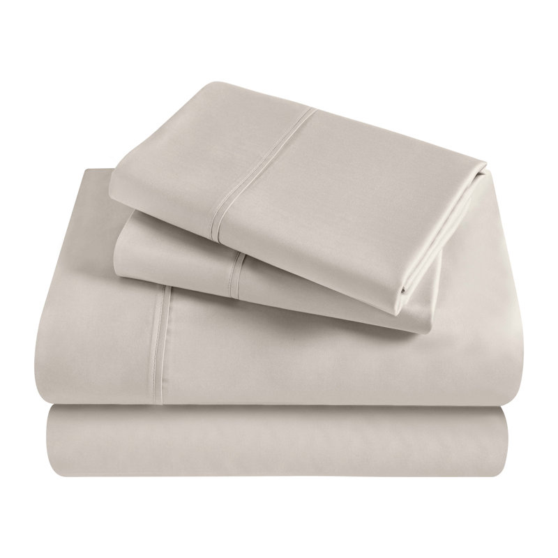 Light Grey Twin XL Egyptian Cotton Percale Bed Sheet Set