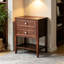 Table de chevet 28,5 po à 1 tiroir traditionnel, table de chevet en bois de cerisier foncé avec tablette de rangement ouverte, table de bout de l 22 po avec poignée blanche pour la chambre à coucher et le salon