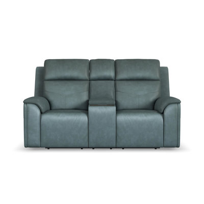 Titus Reclining Loveseat With Console, Power Headrests, Lumbar, Heat & Massage