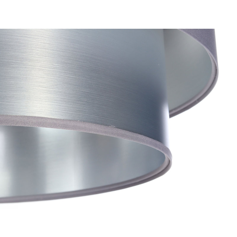 Braeville 1 - Light Silver Drum Pendant, Silver, 107cm H x 50cm W x 50cm D