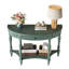 Console demi-lune en bois massif avec tiroir et tablette-537646100