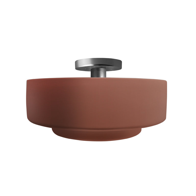 Plafonnier semi-encastré Radiance, H 7,25 po x l 14,5 po x P 14,5 po, Argile Canyon, Nickel brossé