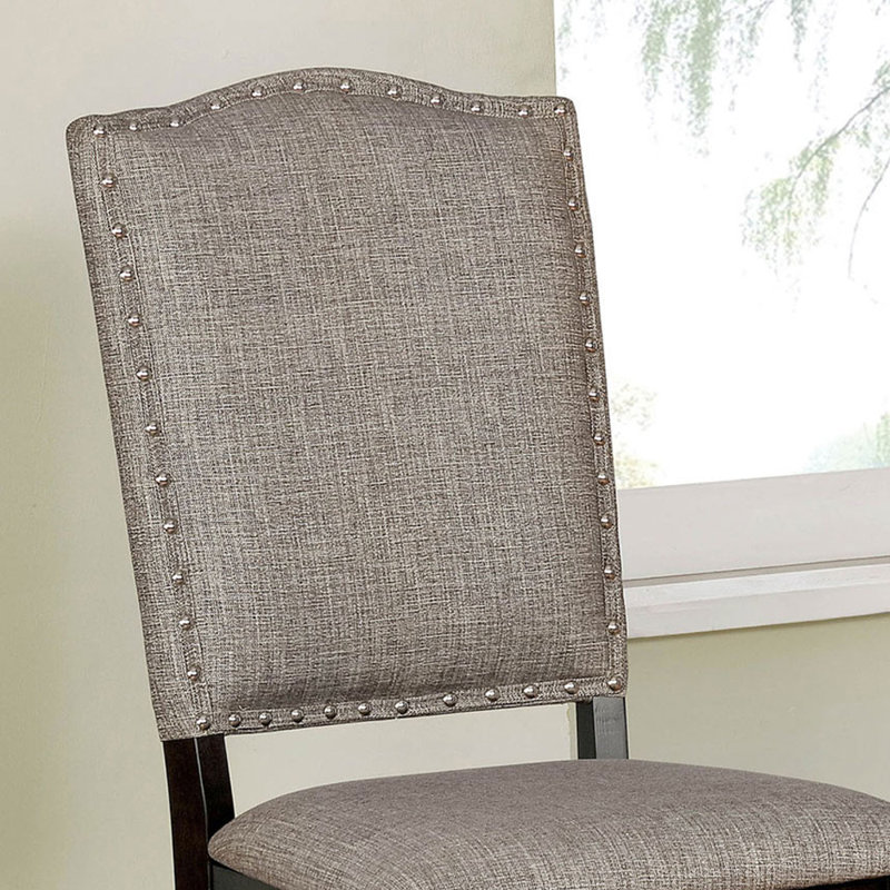 Chaise d'appoint en lin noyer foncé McGuire