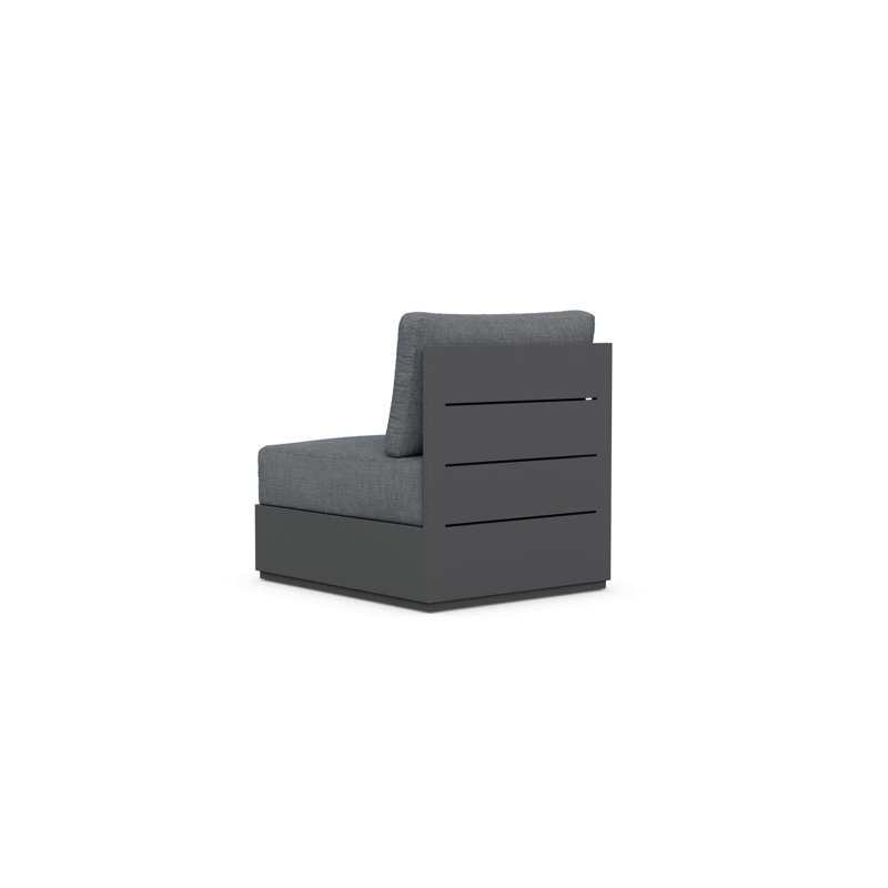 Sydney Armless Chair Charcoal + Slate Cushion, Slate, Charcoal