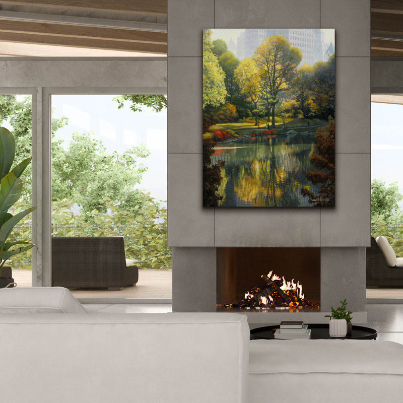«Reflection Of The Park» par John Zaccheo, art mural sur toile, H 54 po x l 40 po x P 1,5 po