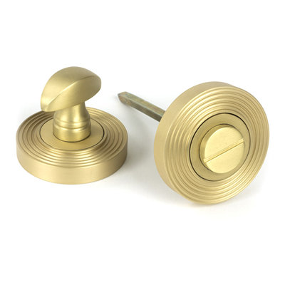 Beehive Satin Brass Round Thumbturn