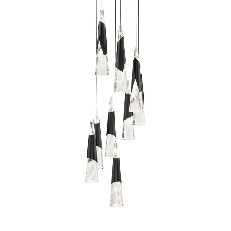 Kilt - Light LED Cluster Pendant, Black, 16" H x 17" W x 17" D, 9
