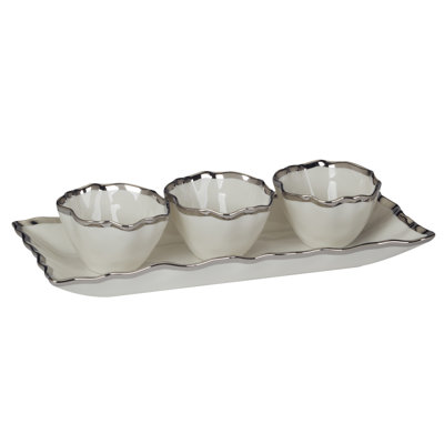 Plateau et bols à condiments 14,25 po Regency Silver