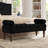 Bedroom Entryway Bench - Black Velvet Solid Wood Construction For Wooden Leg Soft Upholstery-431242227
