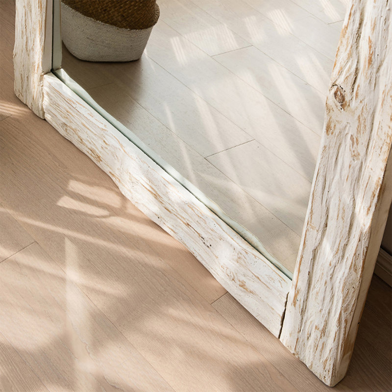 Miroir pleine grandeur rectangulaire en bois massif, 74,8 po x 43,31 po
