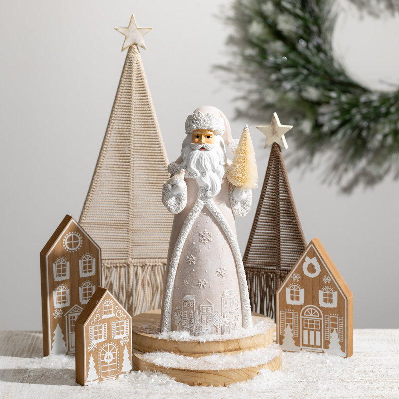 Village en résine père Noël orné