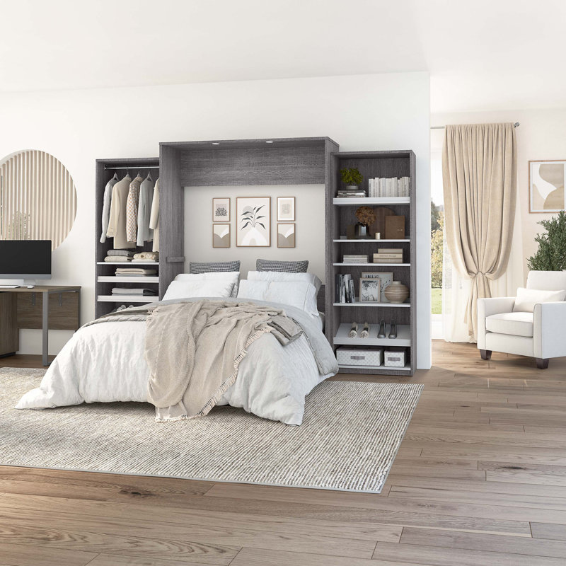 Osterman Murphy Bed, Queen, Bark Gray