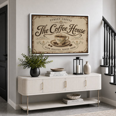 «Street Coffee The Coffee House», impression sur toile rétro