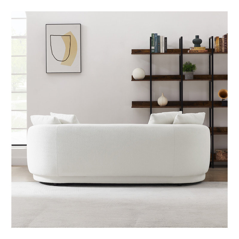 Canapé Dylan Modern French Boucle, Blanc