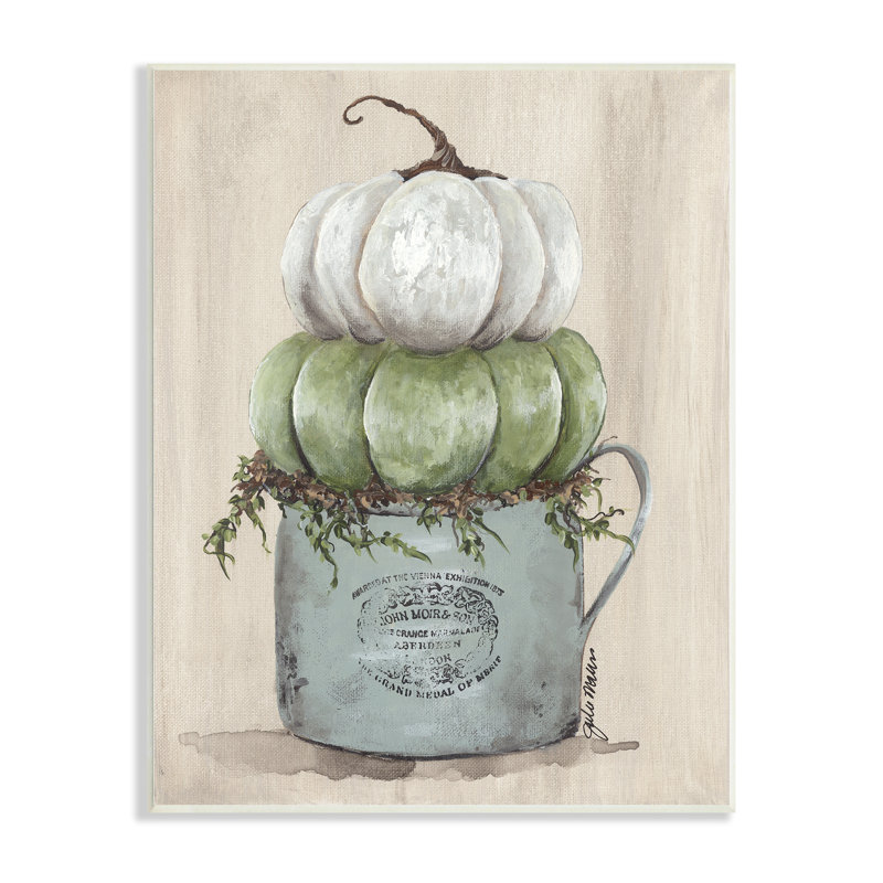 Pot à fleurs vert et vert avec jarres par Julie Norkus - Peinture, L 10 po x H 15 po, Plaque murale