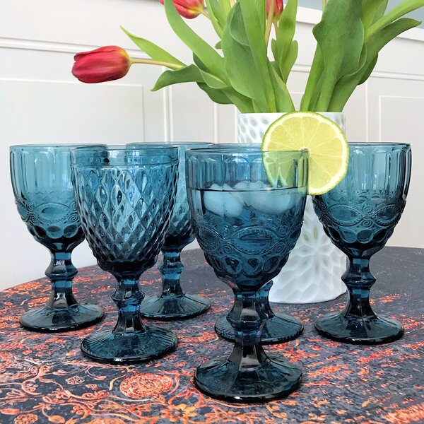 1 Piece Vintage Embossed Green Glasses Goblet Heavy Thick Dessert Wine  Glasses Goblets Stemware Side Water