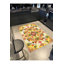 Yellow Light Toned Bee Motif Pattern Modern Decorative Washable Rug