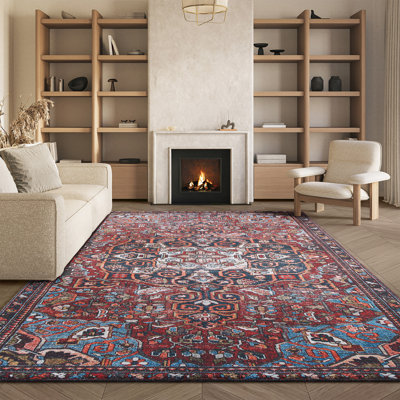 Ziebarth 138 M/W S/R Area Rug In Red / Blue