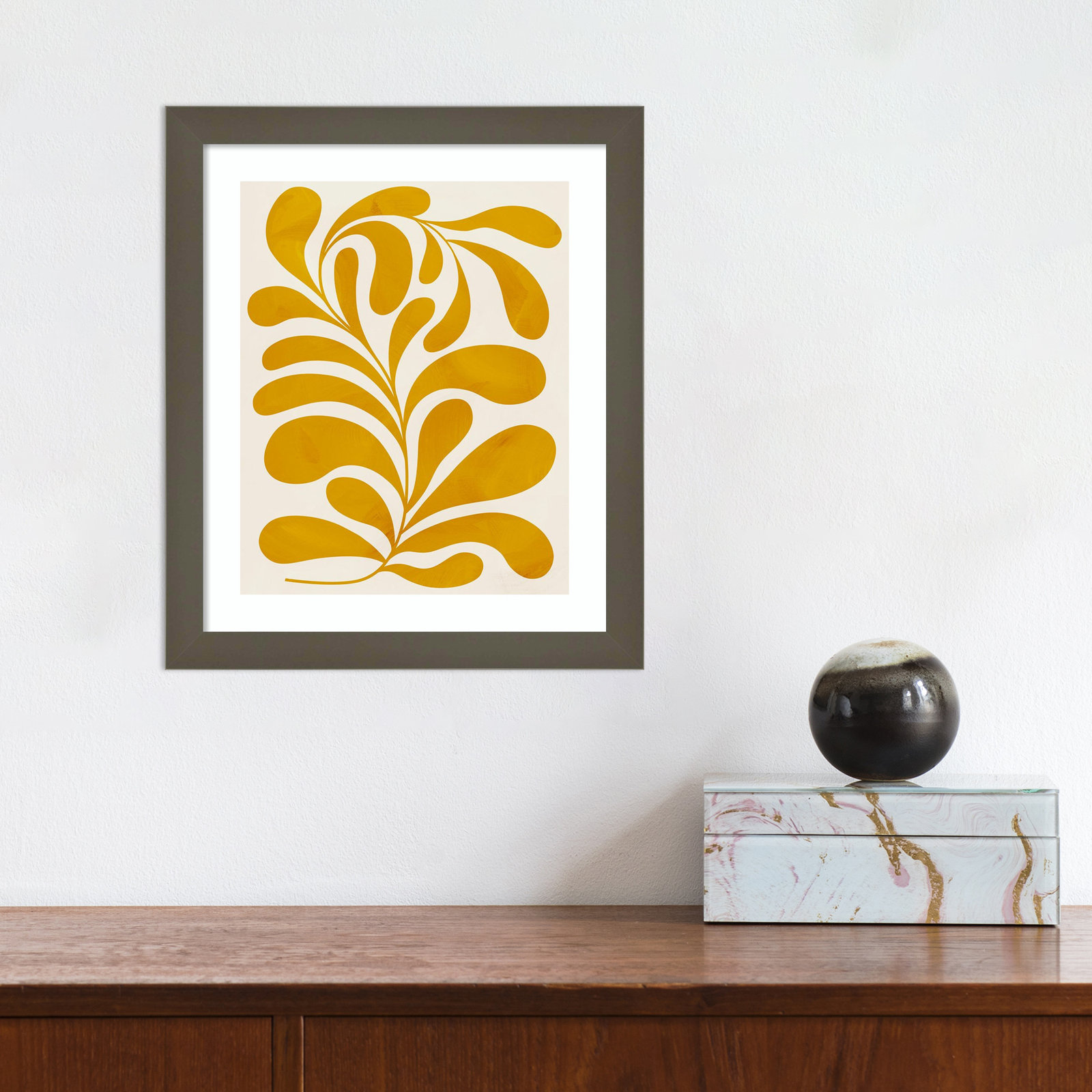 Goldenrod II by Grace Popp, 13" H x 11" W x 1" D, Gray