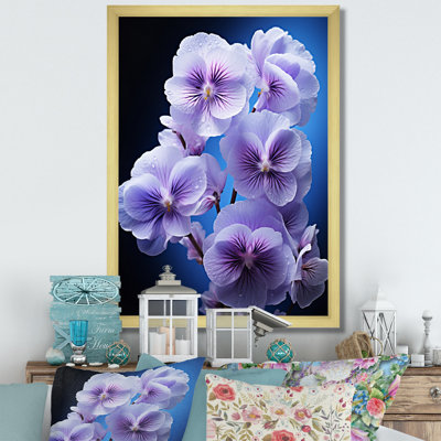 " Purple Flowers Whispering Pansies Black "