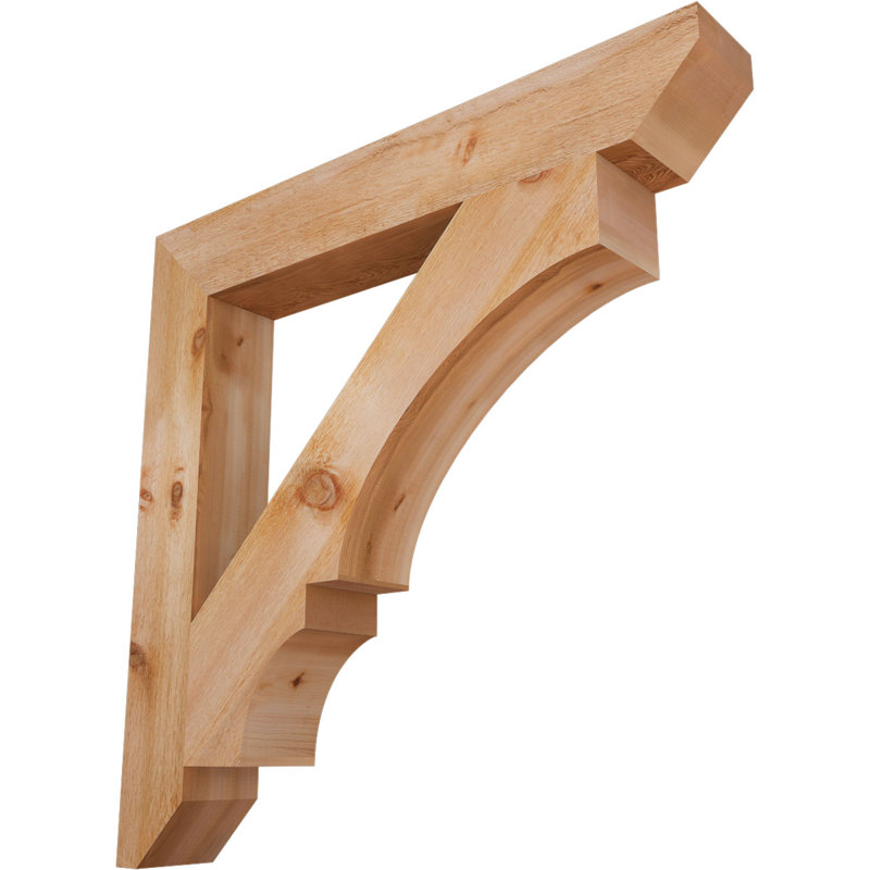 H 6 po x P 6 po Support en bois / corbeau, L 6 po x P 42 po x H 42 po, Cèdre rouge de l'Ouest brut