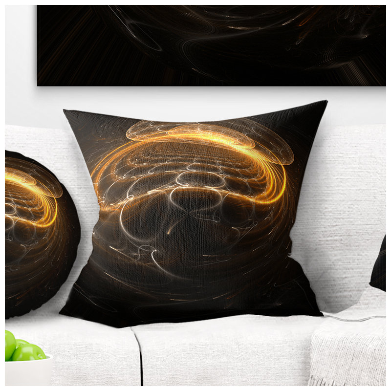 Magnifique motif sphérique fractal - coussin à imprimé floral, 16 po x 1 po, Coussin décoratif