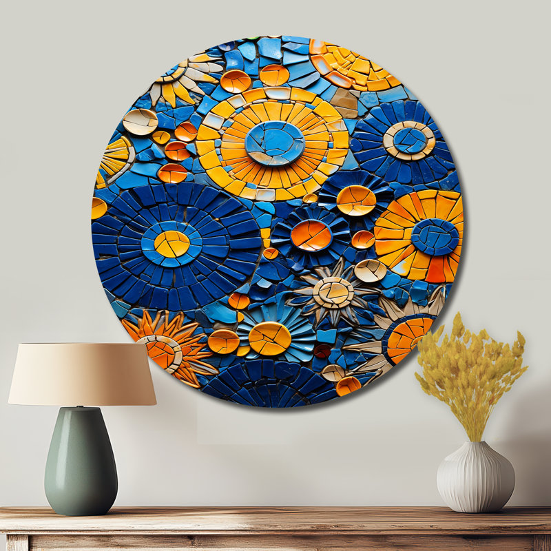 Dendron - Art géométrique rond en métal, H 16 po x l 16 po
