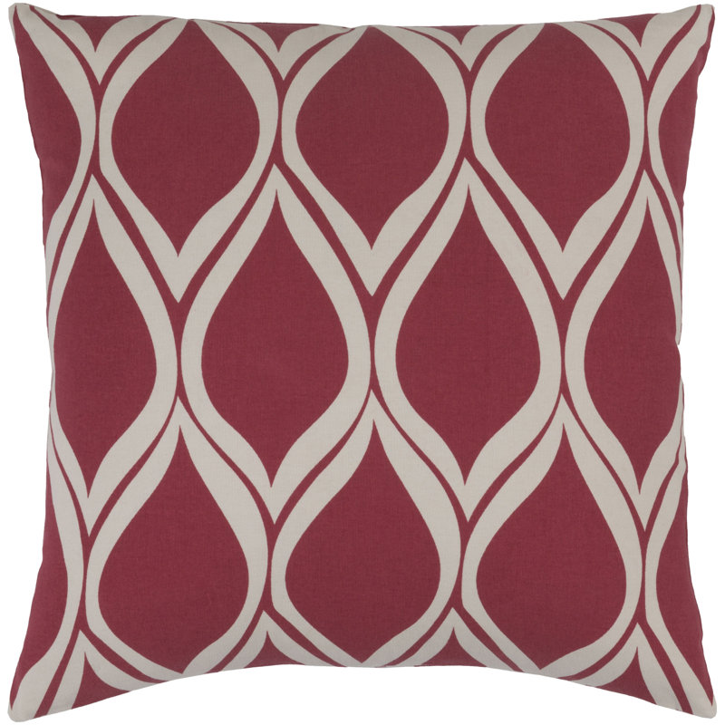 Housse de coussin 100% coton Somerset, Rouge / neutre, H 22" x l 22" x P 0,25"