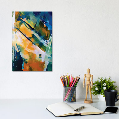Random Brush Strokes IV by Angel Estevez - Wrapped Canvas Painting