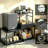 Mini Fridge Stand With Movable Storage Basket, Mini Refrigerator Stand With Shelves, Heavy Duty Wine Fridge Table With Power Plug For Dorm Home Use (Black)-121418623