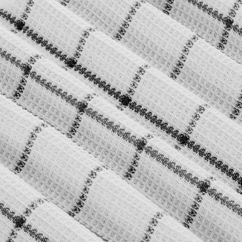Cotton Waffle Tea Towel Kitchen Towel, Black