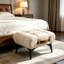 Repose-pieds moderne capitonné en cuir avec compartiment de rangement caché-777541093