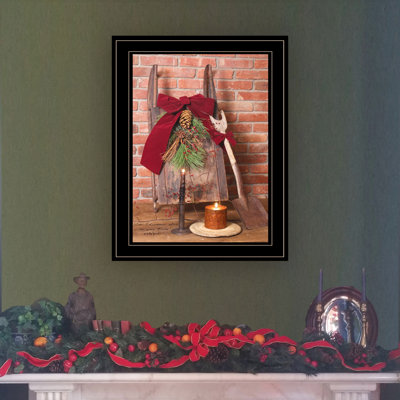 «Let Christmas Live» par Billy Jacobs, reproduction encadrée prête à accrocher avec cadre noir, parfaite pour la décoration festive